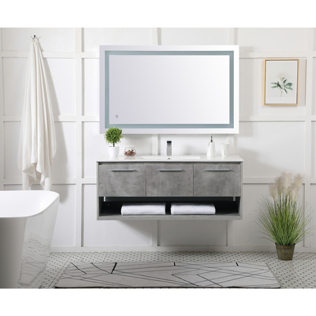 Elegant Decor 48 Inch Single Bathroom Floating Vanity In Concrete Grey VF43048CG